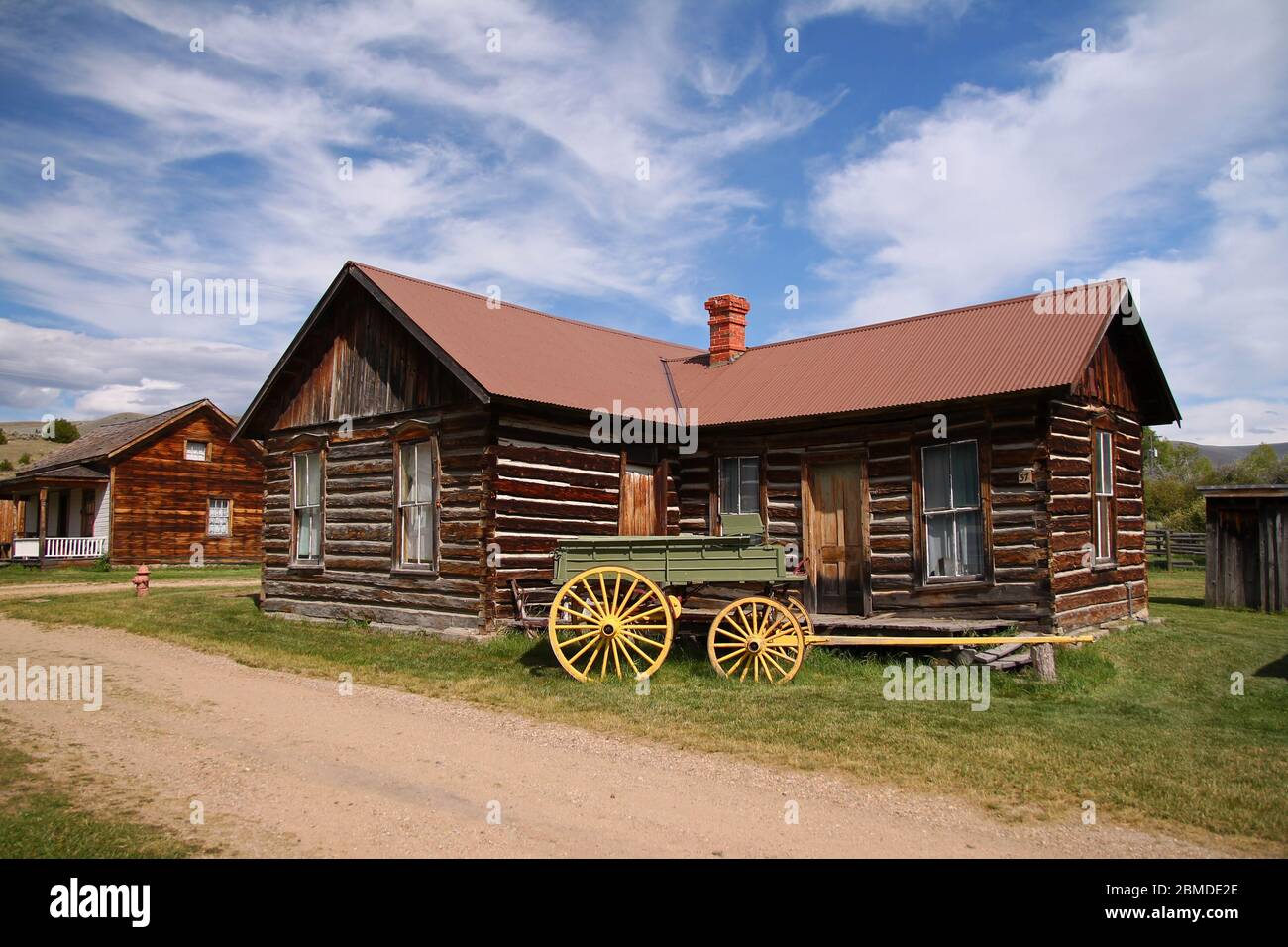 Edifici nella città fantasma Nevada City in Montana Foto Stock