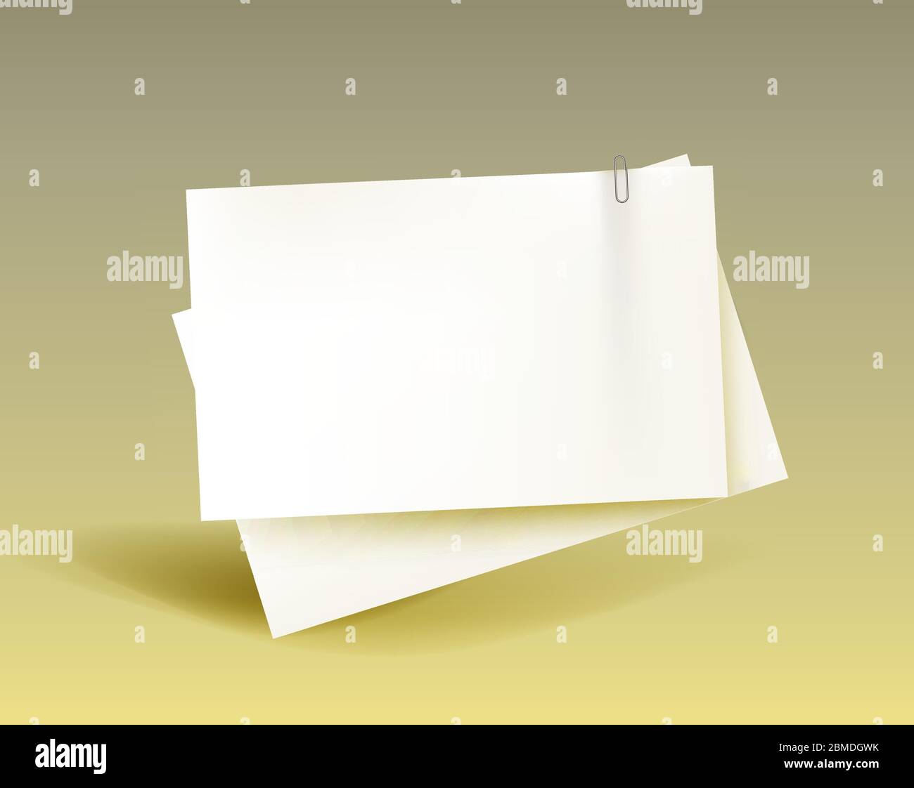 Carta per il concept aziendale con una graffetta. Vettore Illustrazione Vettoriale