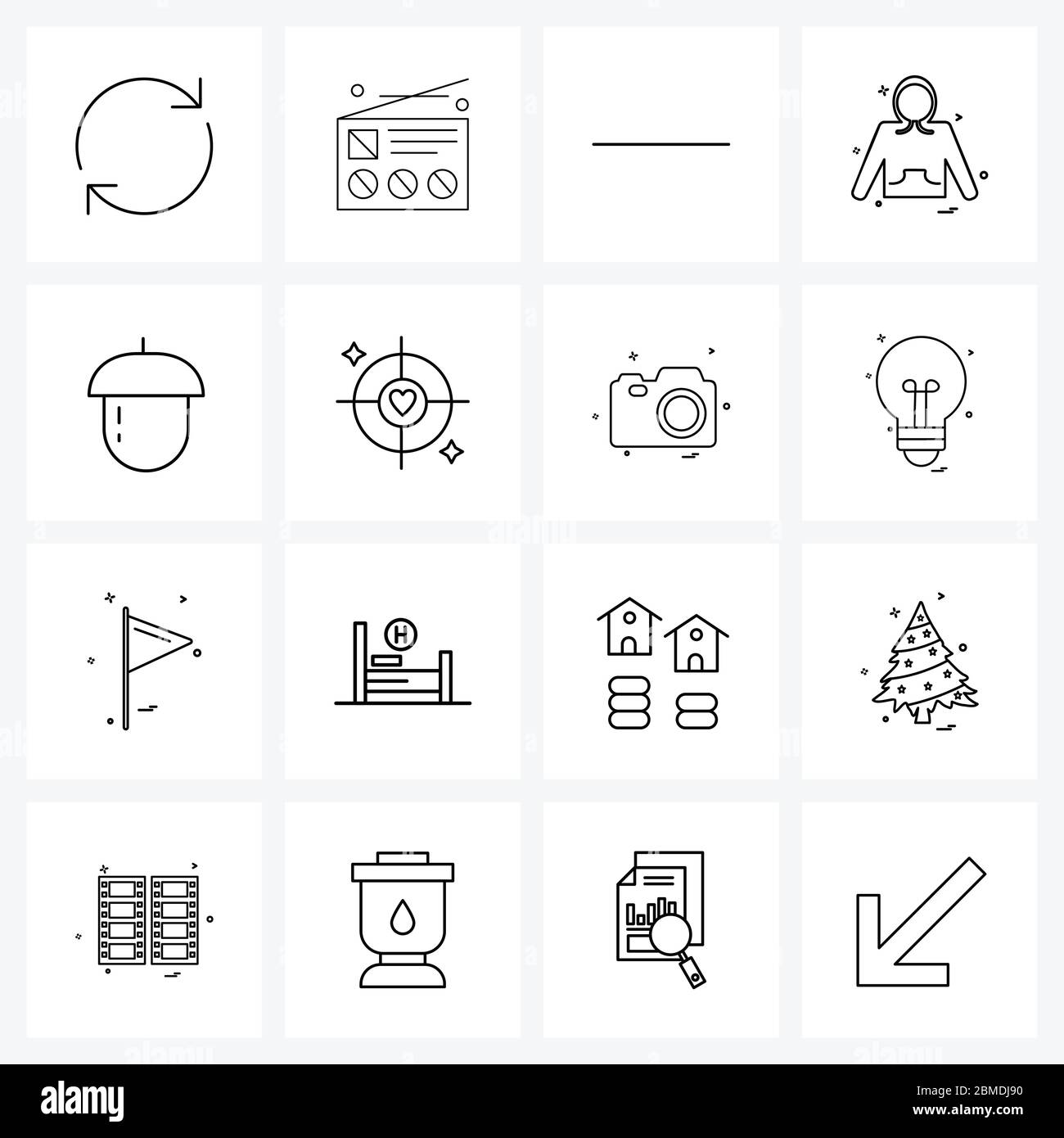 Set di 16 icone semplici per Web e stampa, come target, ambiente, sottrazione, ecologia, illustrazioni vettoriali indumenti Illustrazione Vettoriale