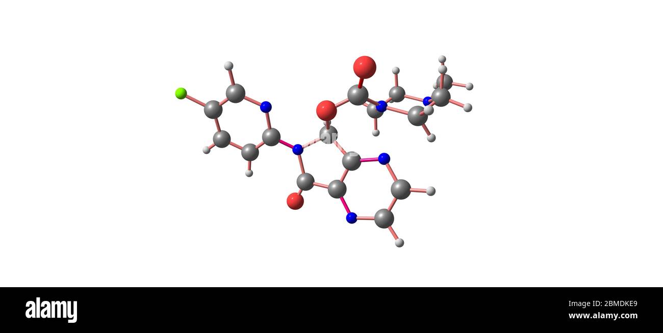 Zopiclone è un agente ipnotico non benzodiazepinico utilizzato nel trattamento dell'insonnia. illustrazione 3d Foto Stock