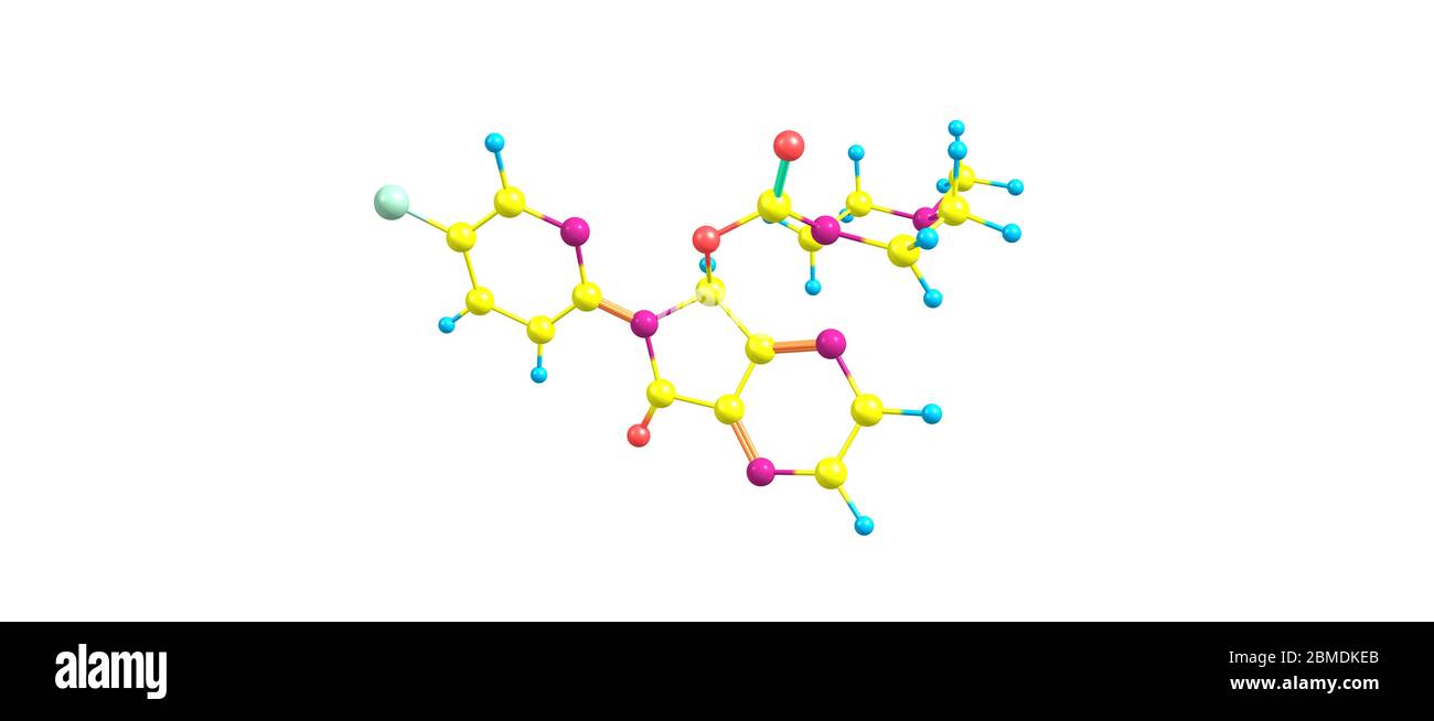 Zopiclone è un agente ipnotico non benzodiazepinico utilizzato nel trattamento dell'insonnia. illustrazione 3d Foto Stock