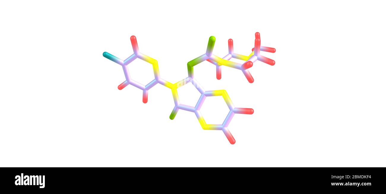 Zopiclone è un agente ipnotico non benzodiazepinico utilizzato nel trattamento dell'insonnia. illustrazione 3d Foto Stock