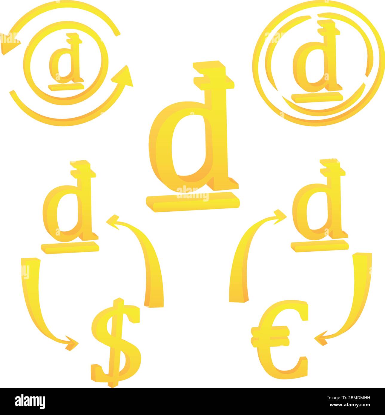 Icona del simbolo della valuta del Dong vietnamita del Vietnam Illustrazione Vettoriale