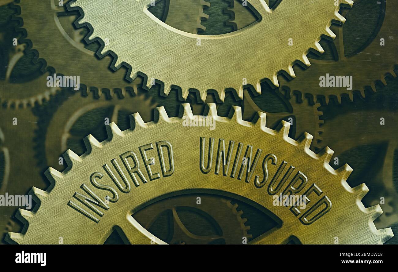 Testo di scrittura assicurato non assicurato. Foto concettuale Azienda assicurazione di vendita Checklist da scegliere Foto Stock