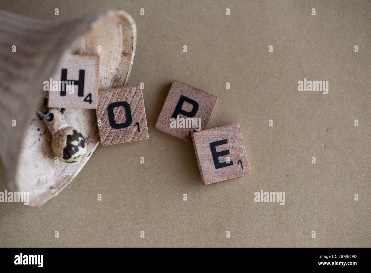Speranza in lettere a blocchi Foto Stock