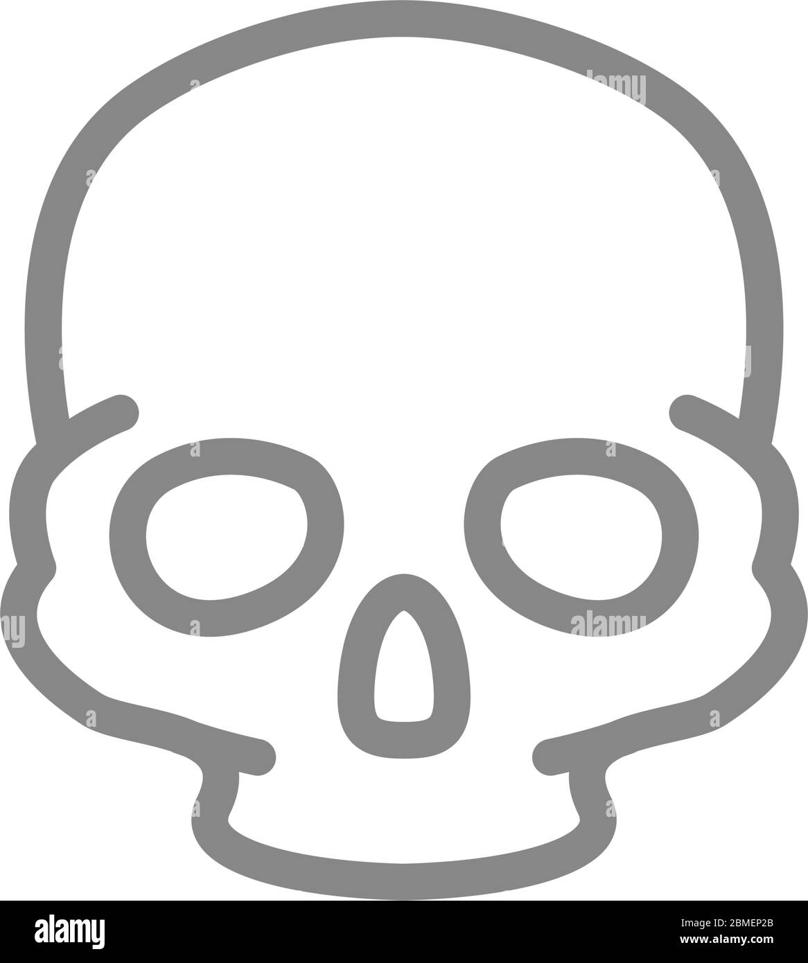 Icona della linea del cranio umano. Struttura ossea del simbolo della testa Illustrazione Vettoriale