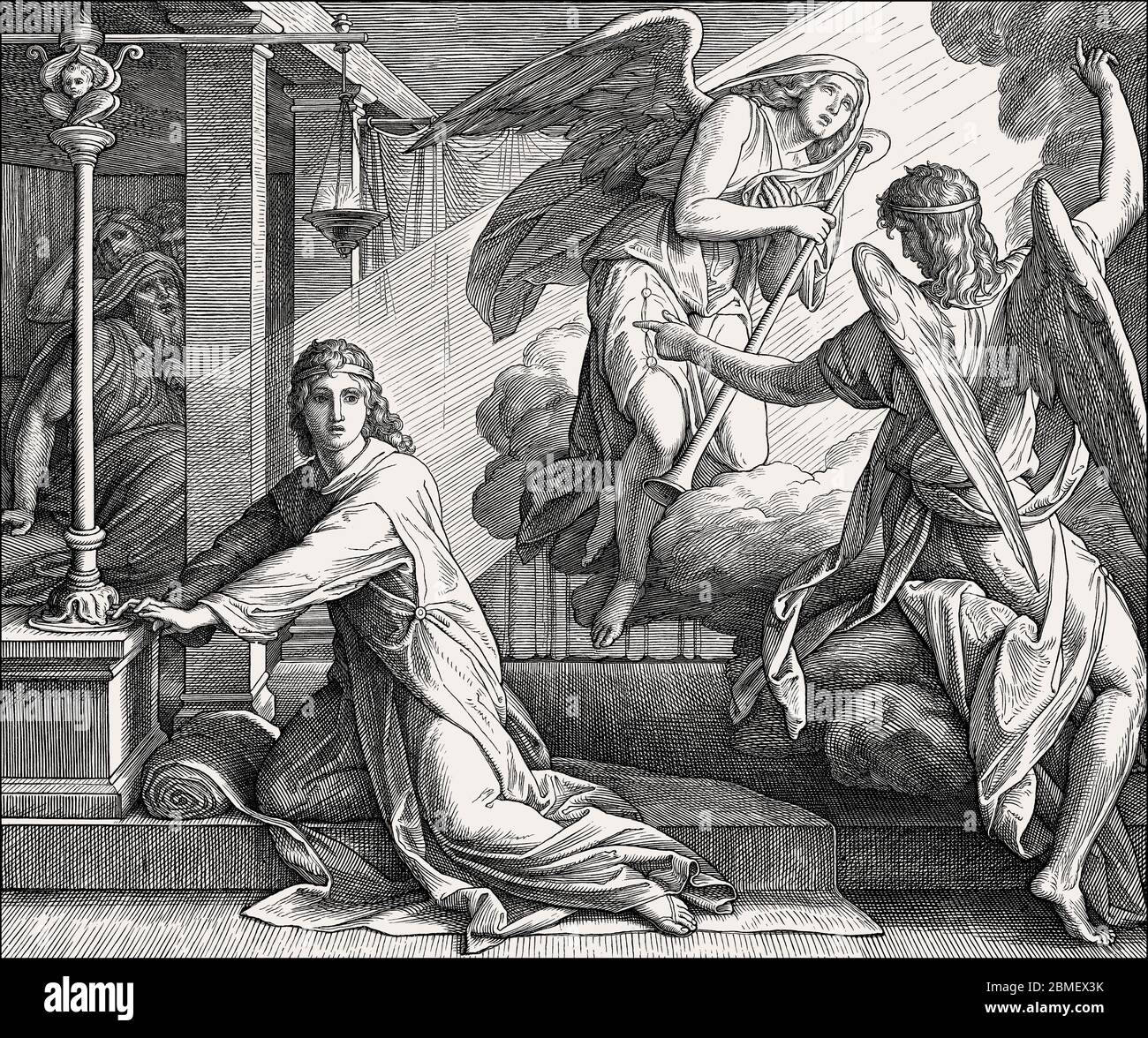 Dio chiama Samuel, Antico Testamento, di Giulio Schnorr von Carolsfeld Foto Stock