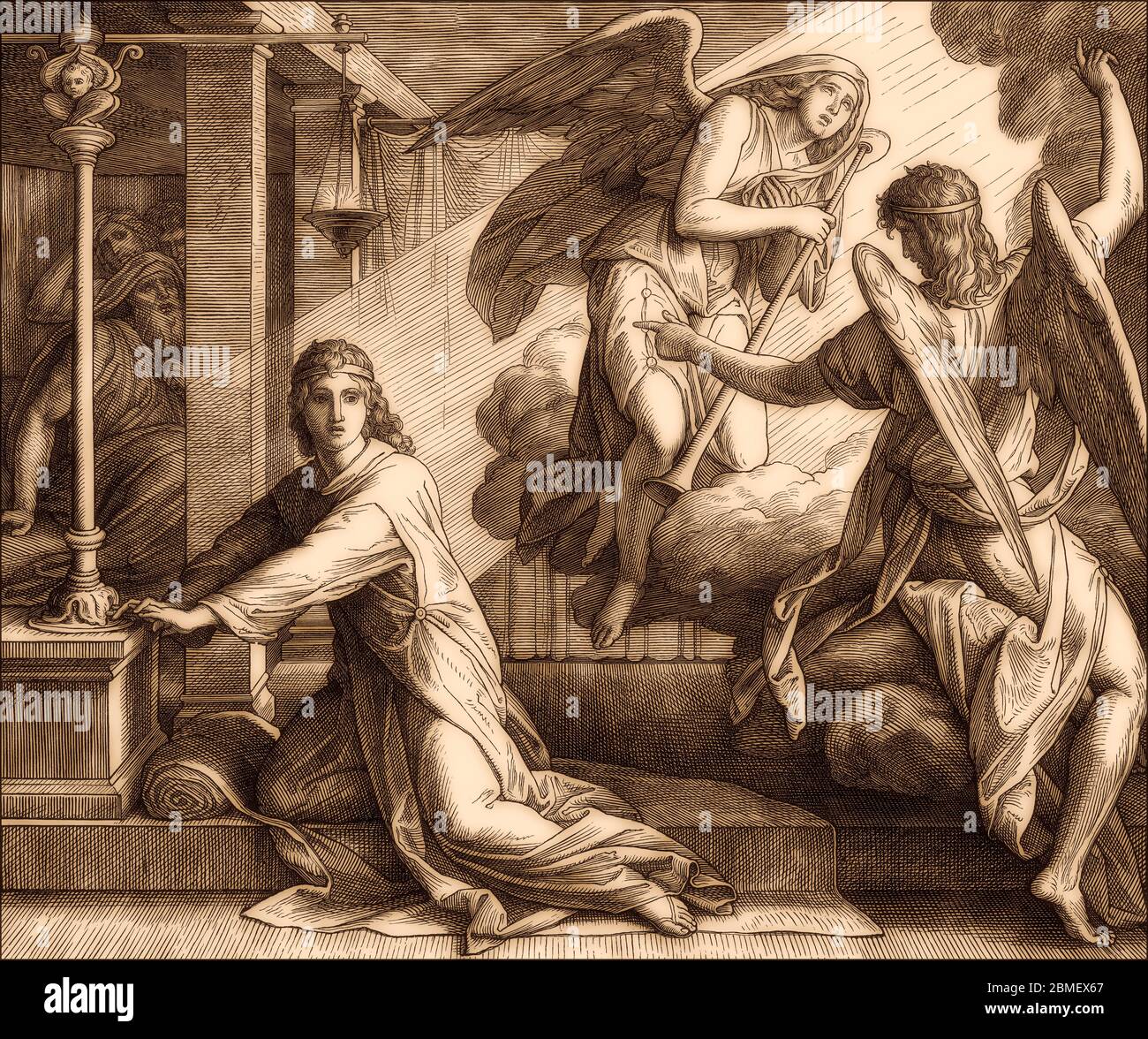 Dio chiama Samuel, Antico Testamento, di Giulio Schnorr von Carolsfeld Foto Stock