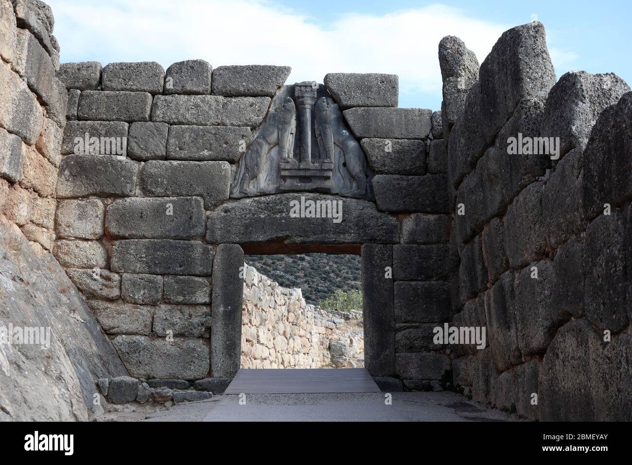 Porta del Leone, antica Micene, Grecia Foto Stock