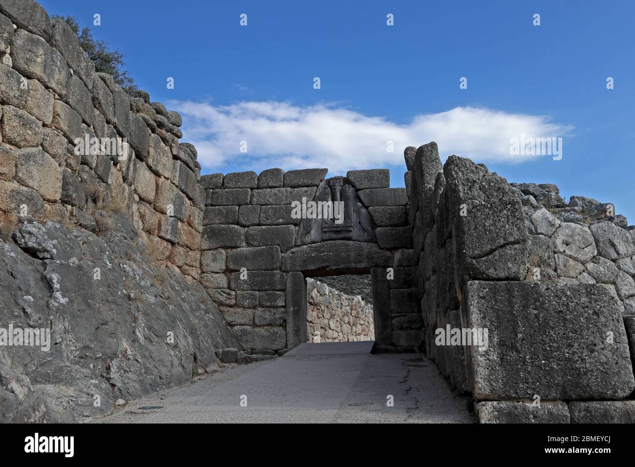 Porta del Leone, antica Micene, Grecia Foto Stock