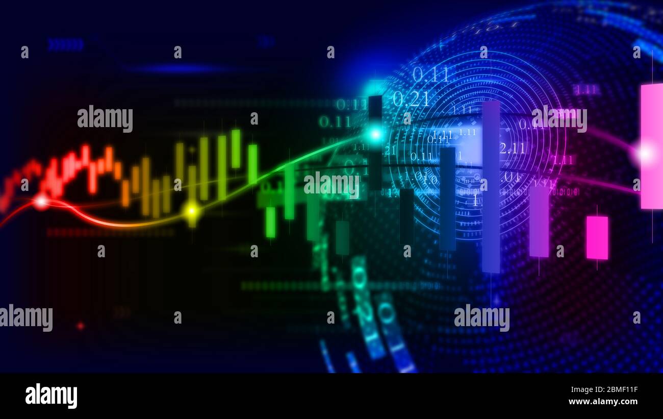 Grafico del mercato azionario finanziario contesto tecnico astratto Foto Stock