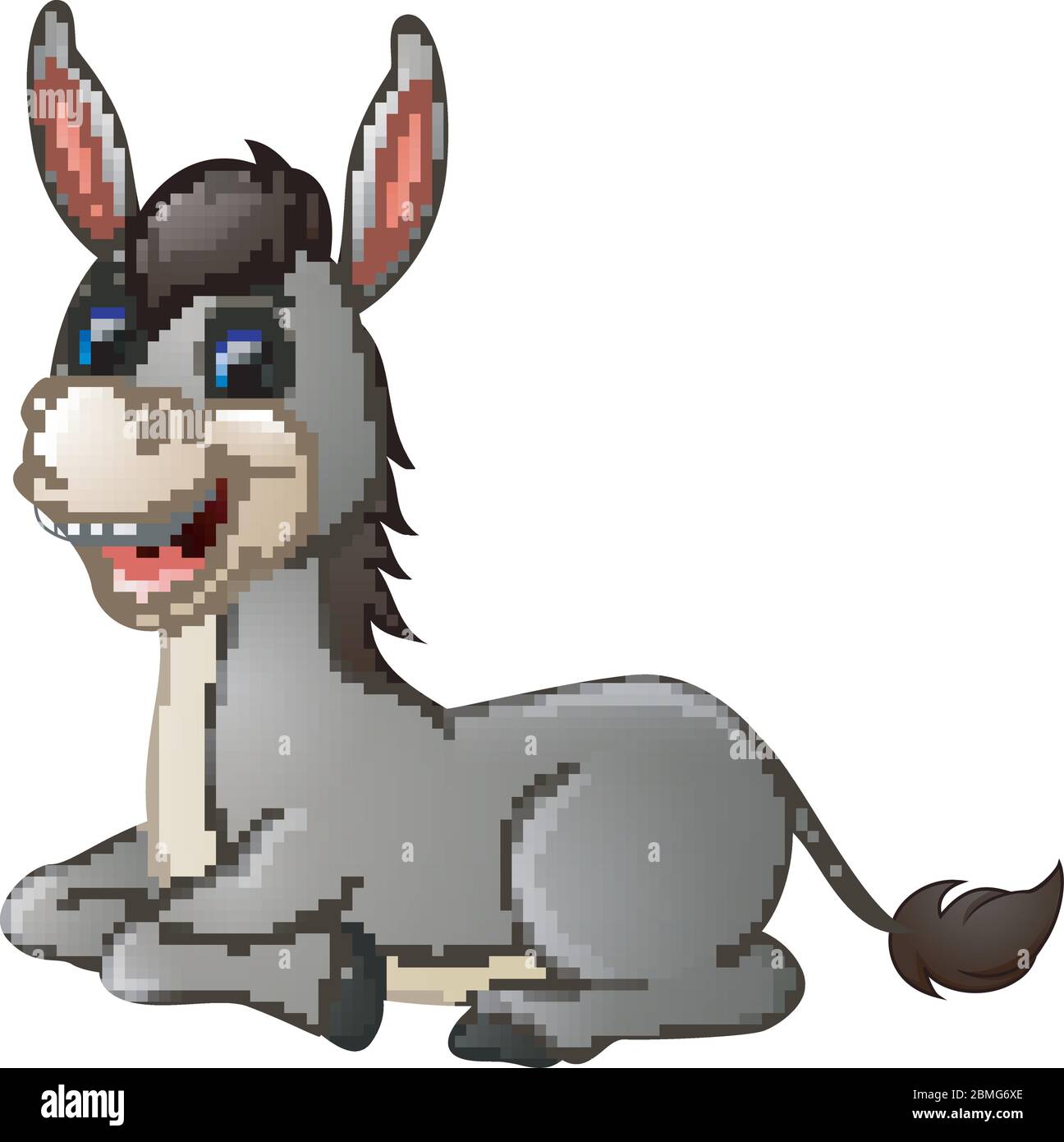 Cartoon asino sorriso e felice Illustrazione Vettoriale
