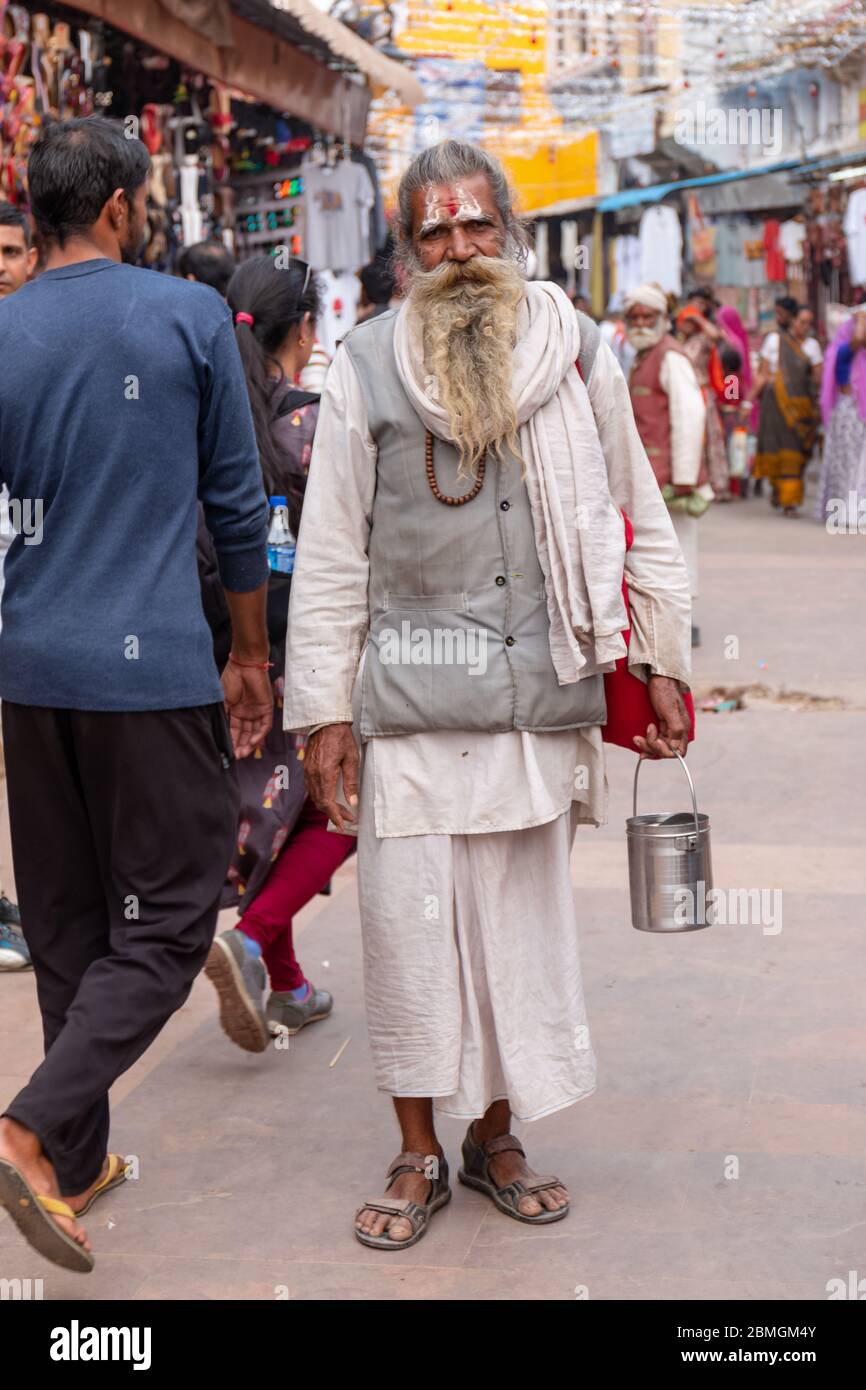 Ritratto della gente di Rajasthani nella città di Pushkar Foto Stock