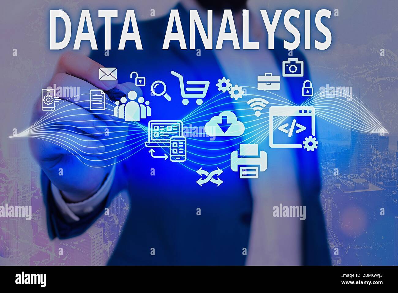 Parola di scrittura di testo di analisi dei dati. Business photo vetrina per tradurre i numeri a conclusione analitiche di previsione Foto Stock