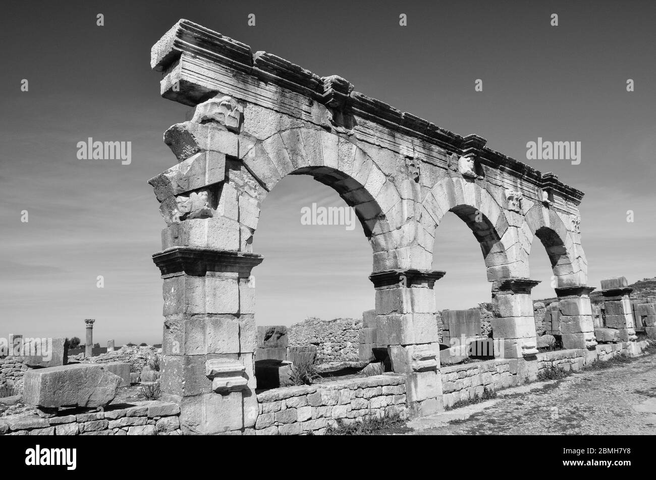 Sito archeologico di Volubilis, Marocco Foto Stock