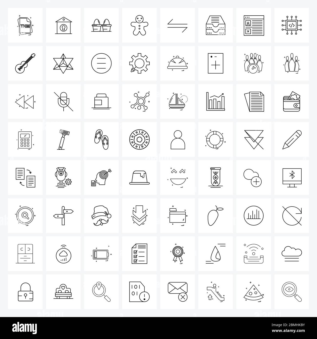 pixel di natale - 5 64 icone universali pixel simboli perfetti di sinistra, celebrazioni, protezione, Natale, biscotti di Natale illustrazione vettoriale Immagine e Vettoriale - Alamy