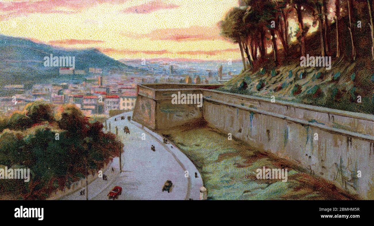 'Vue des remparts de viale Vaticano separant l'etat de la Cite du Vatican de Rome, Italie' (Vista delle mura di viale Vaticano tra la Città del Vaticano S Foto Stock