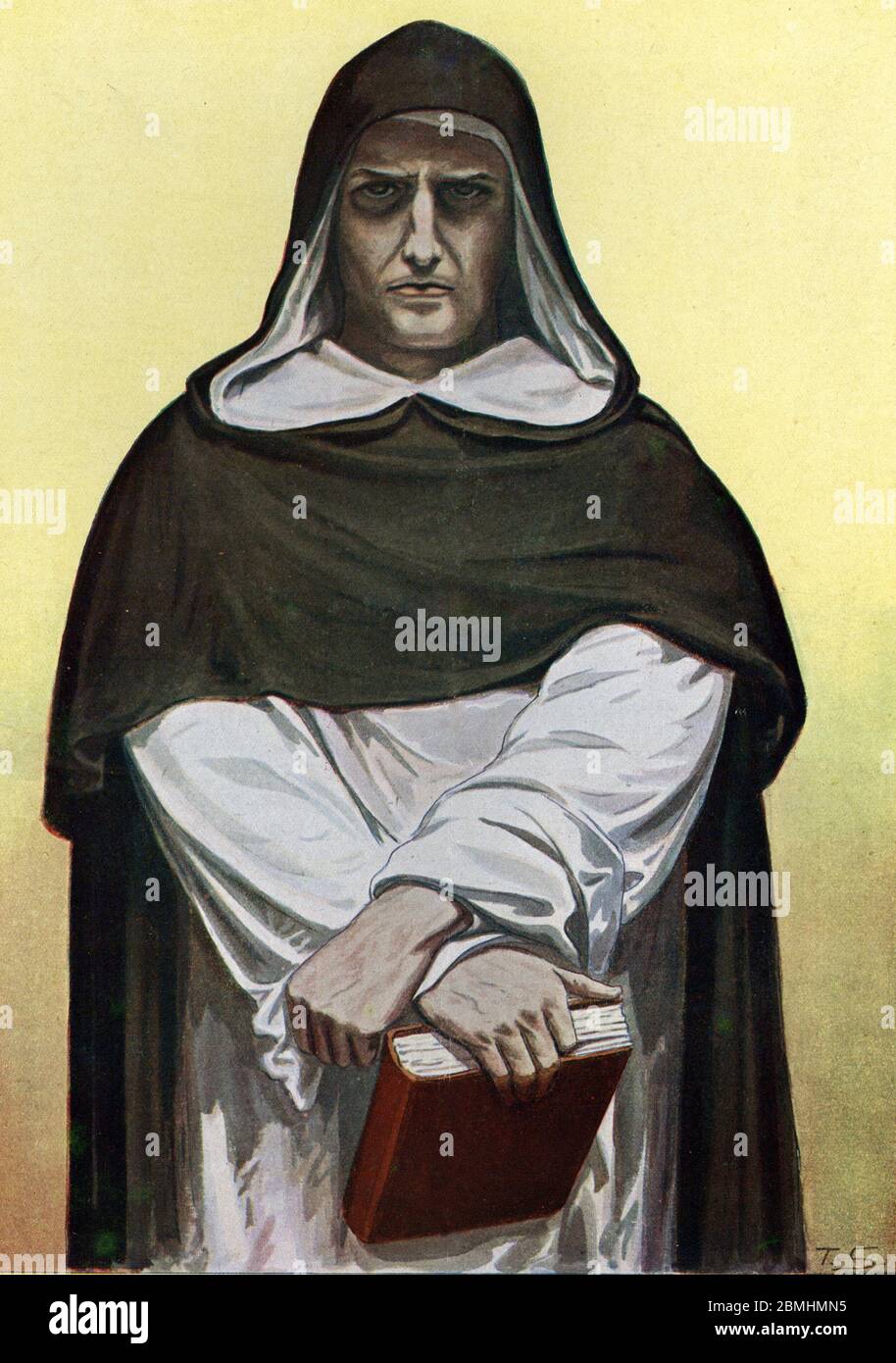 "Portrait du philosophe, scientifique et dominicain italien Giordano Bruno (1548-1600)" (Ritratto di frate, filosofo, matematici Foto Stock