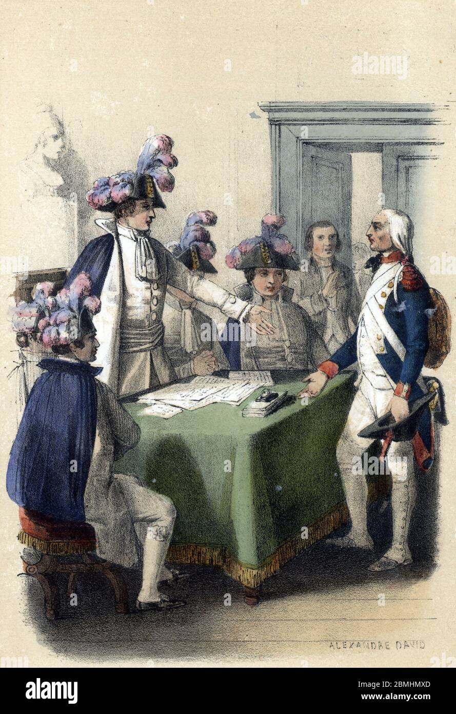 'Portrait de Theophile Malo Corret de la Tour (ou Latour) d'Auvergne (Theophile-Malo de la Tour d'Auvergne-Corret) (1743-1800) felicite par les genera Foto Stock