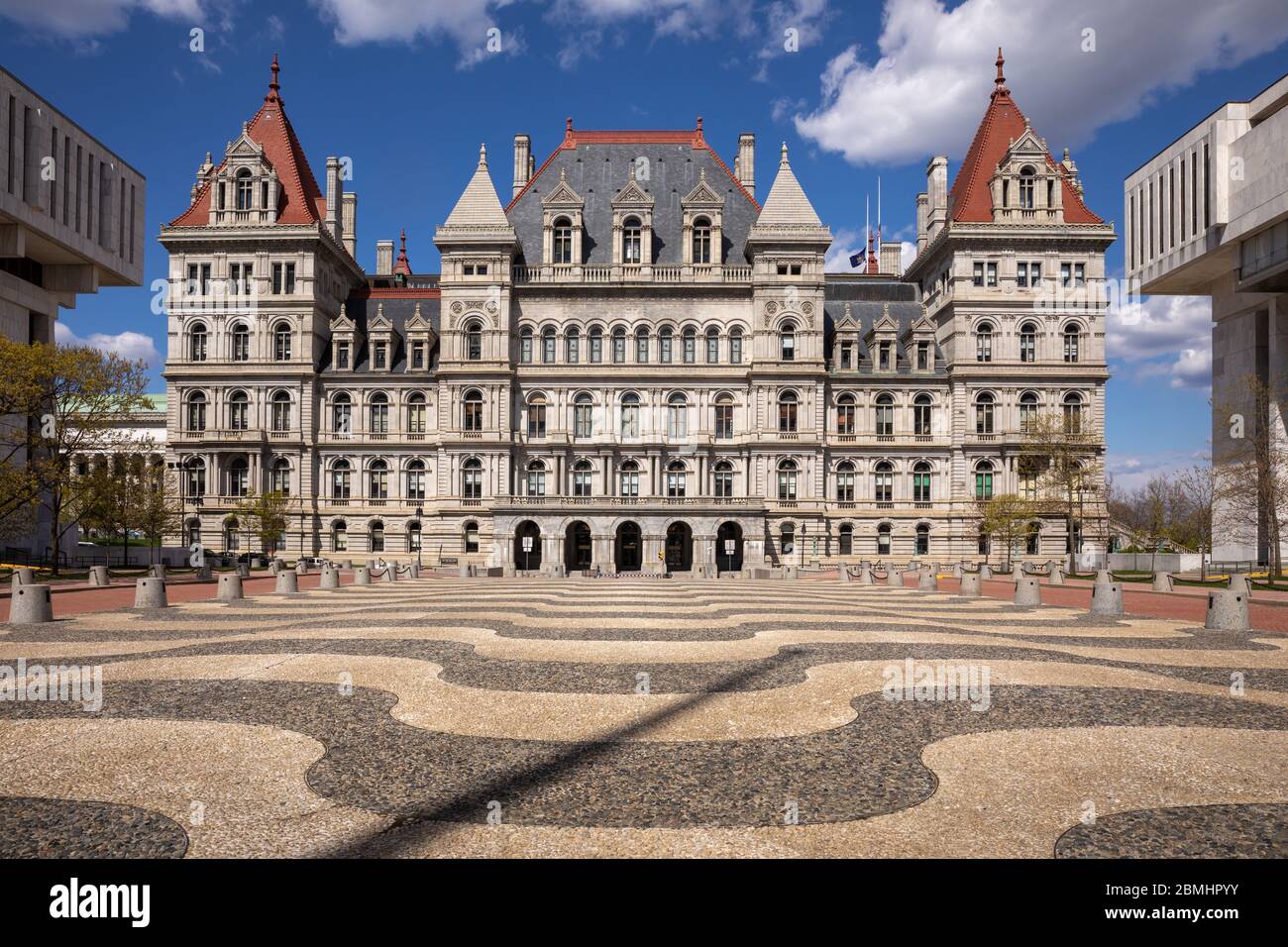 Il New York state Capitol Building, costruito 1867-1899, Albany, il più costoso edificio del governo di stato mai costruito negli Stati Uniti. Foto Stock