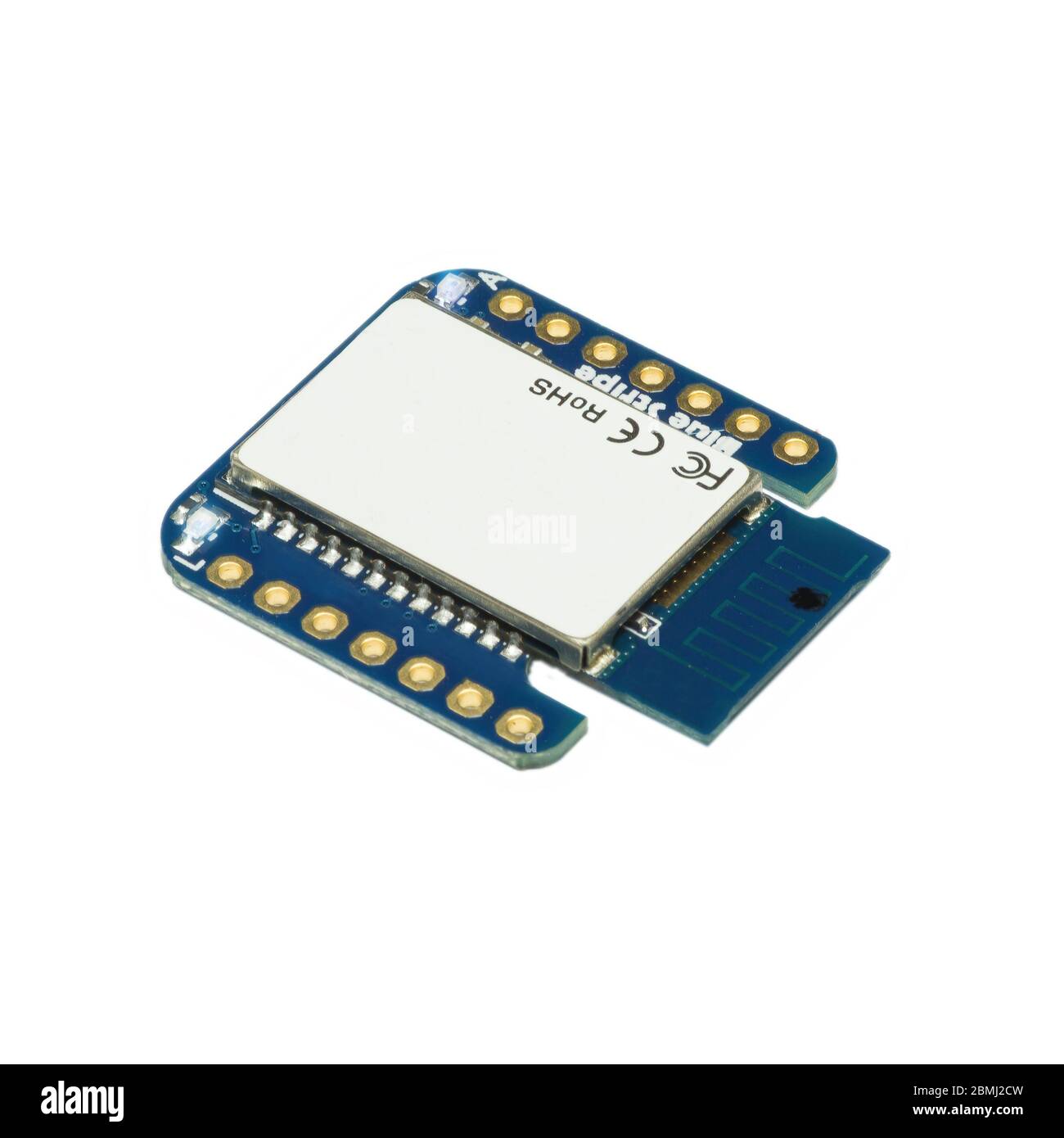Modulo per scheda a circuito stampato a denti blu in una vista ravvicinata Foto Stock