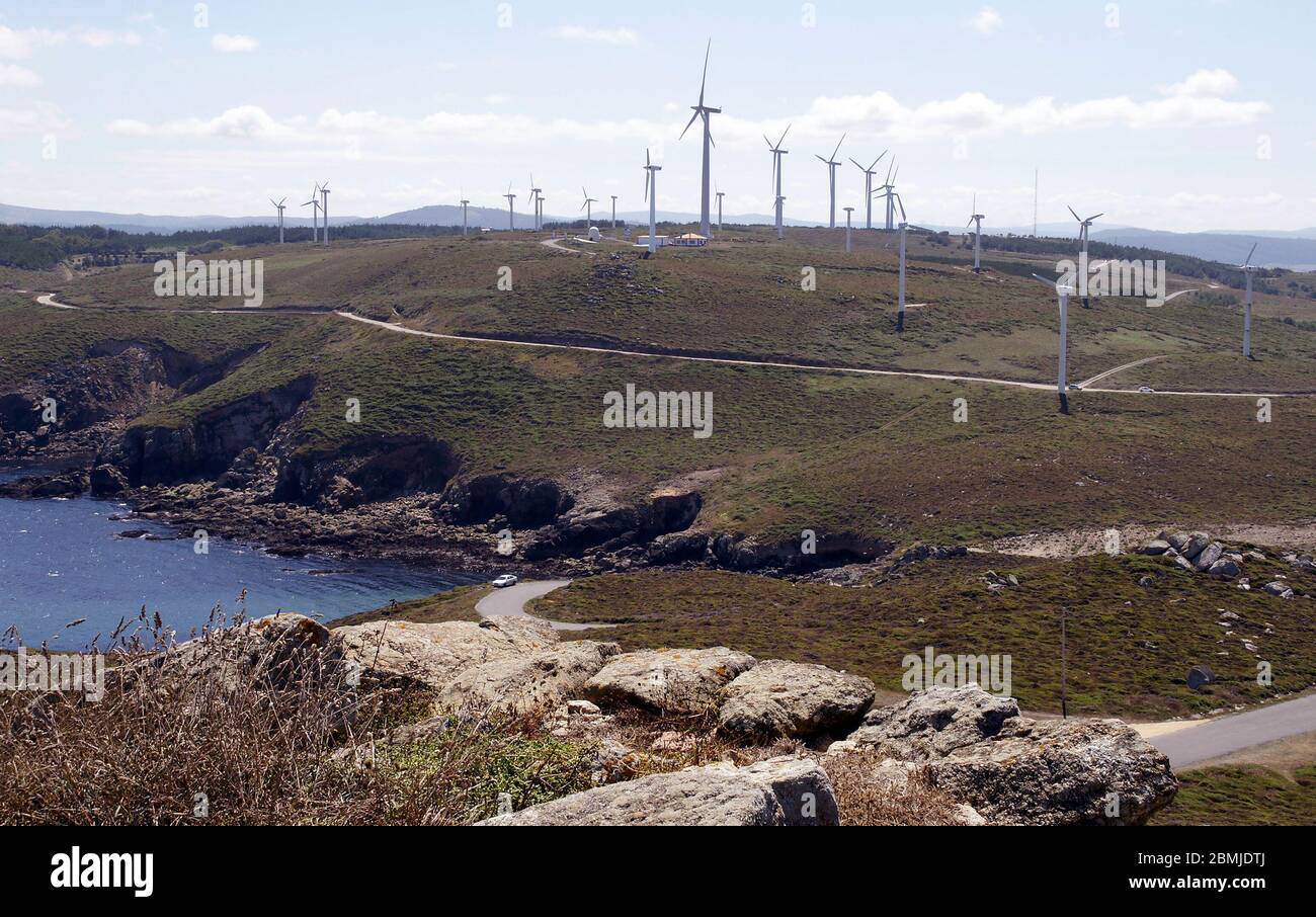 Molinos o aerogeneradores. La Coruña. Galizia. España Foto Stock