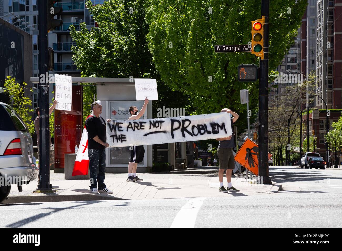 Il popolo canadese sta protestando contro il Ban dell'arma da fuoco dal primo Ministro Justin Trudeau Foto Stock