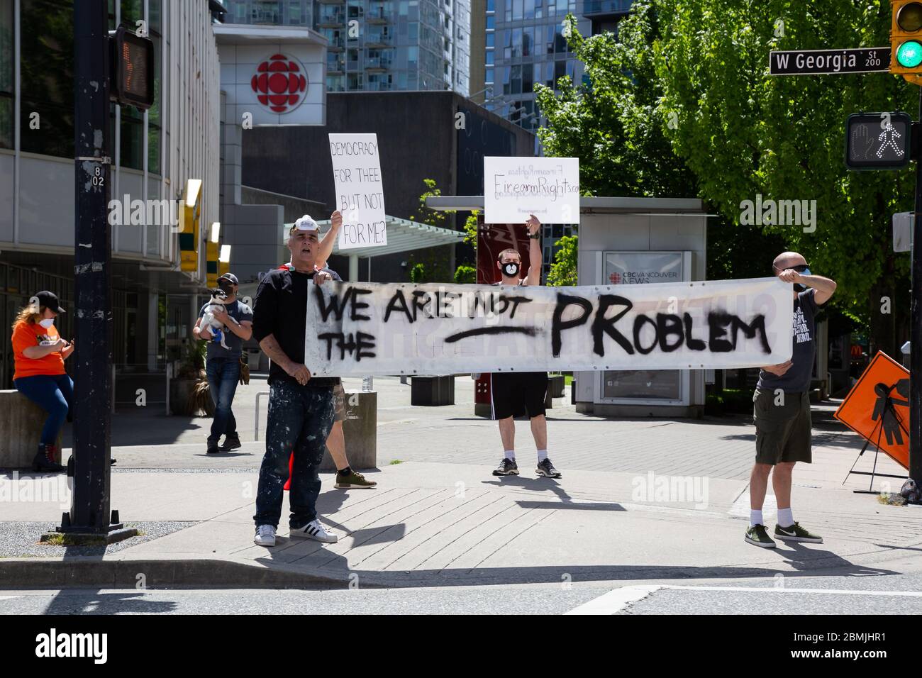 Il popolo canadese sta protestando contro il Ban dell'arma da fuoco dal primo Ministro Justin Trudeau Foto Stock