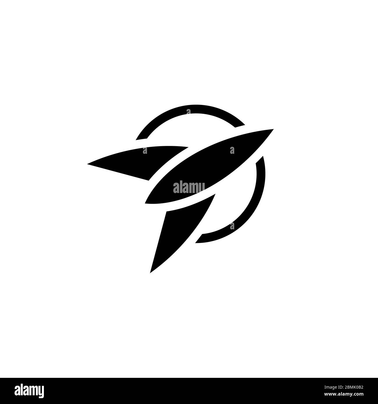 Semplice dima con logo grafico a razzo, isolata su sfondo bianco Illustrazione Vettoriale