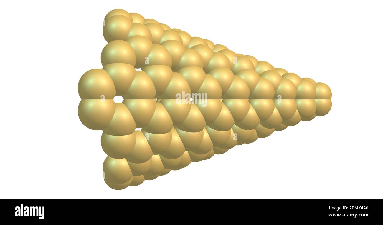 I nanoconi di carbonio sono strutture coniche che sono realizzate prevalentemente in carbonio e che hanno almeno una dimensione dell'ordine di un micrometro o. Foto Stock