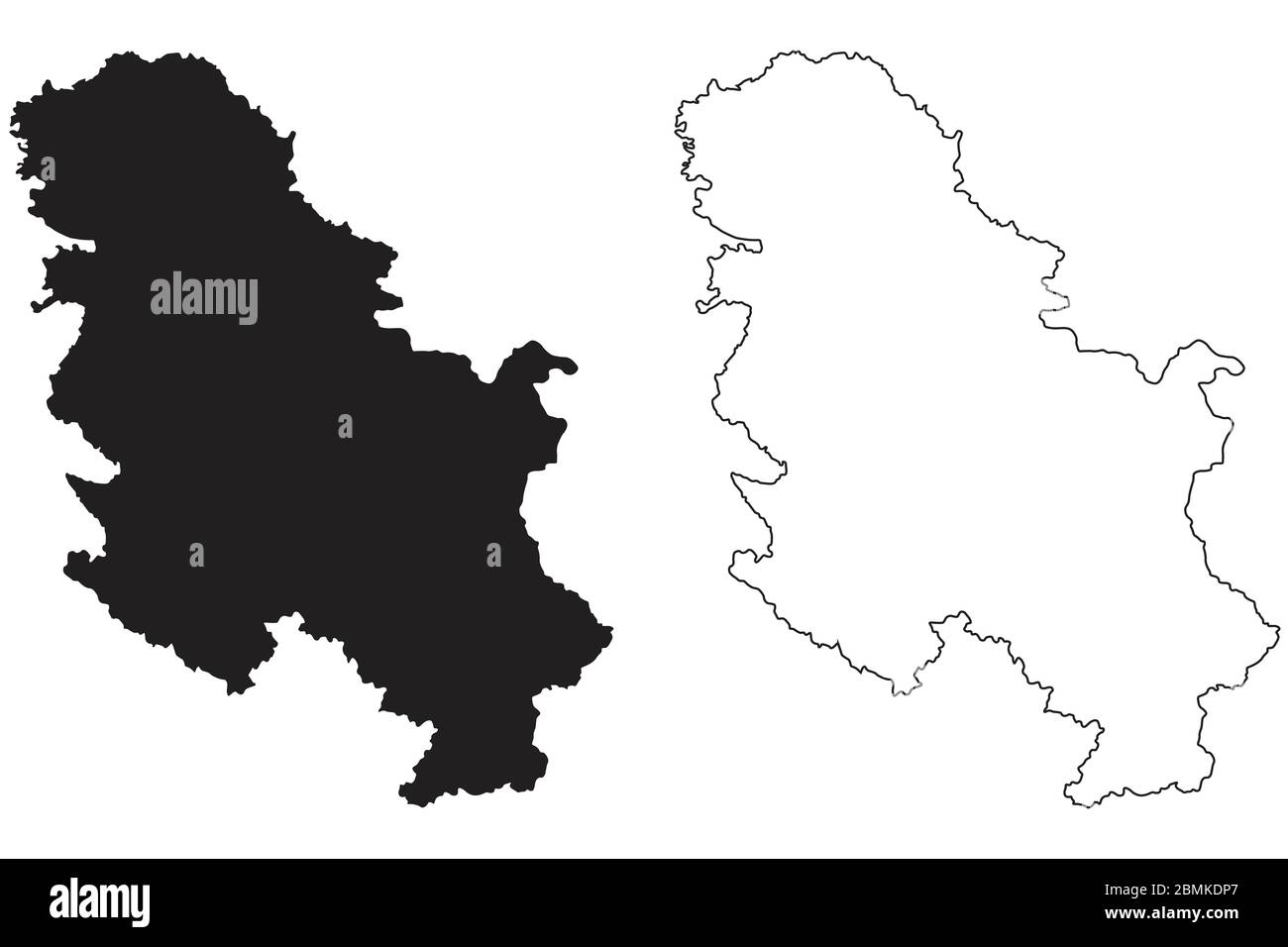 mappa serbia - 2 Mappa dei Paesi della Serbia. Silhouette e profilo neri isolati su sfondo bianco. Vettore EPS Immagine e Vettoriale - Alamy