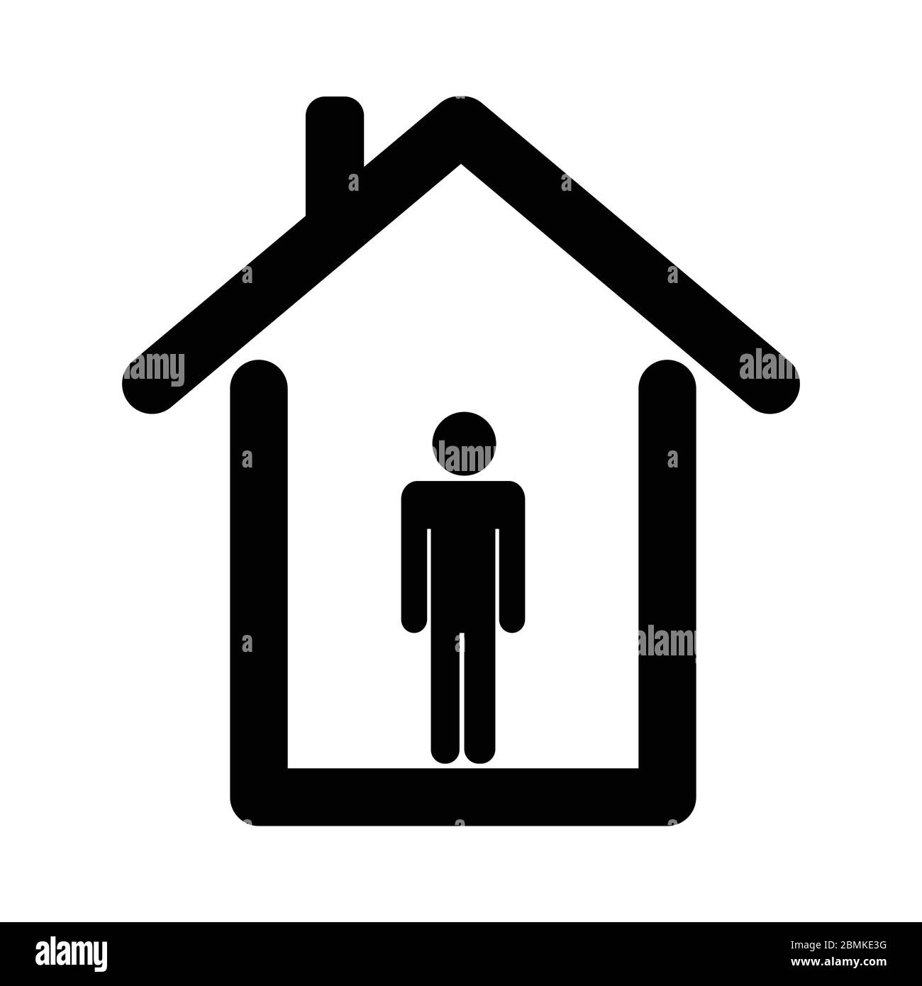 Stay at Home Quarterine Black Illustration Pcitogramma ICO. Vettore EPS Illustrazione Vettoriale