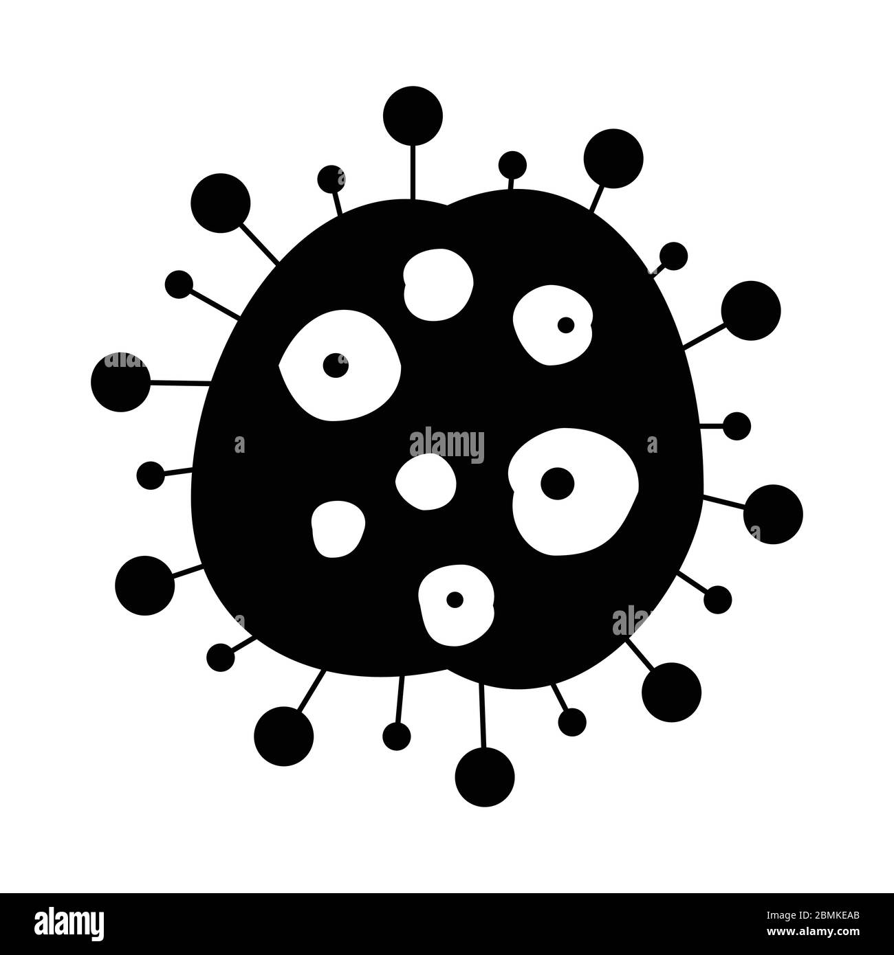 Virus Covid-19 germi icona nera pittogramma illustrazione. File vettoriale EPS Illustrazione Vettoriale