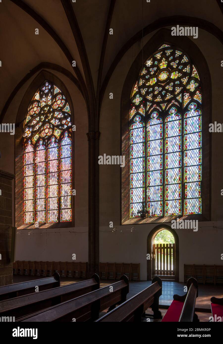 Minden, St. Martini, Maßwerkfenster im südlichen Seitenschiff Foto Stock