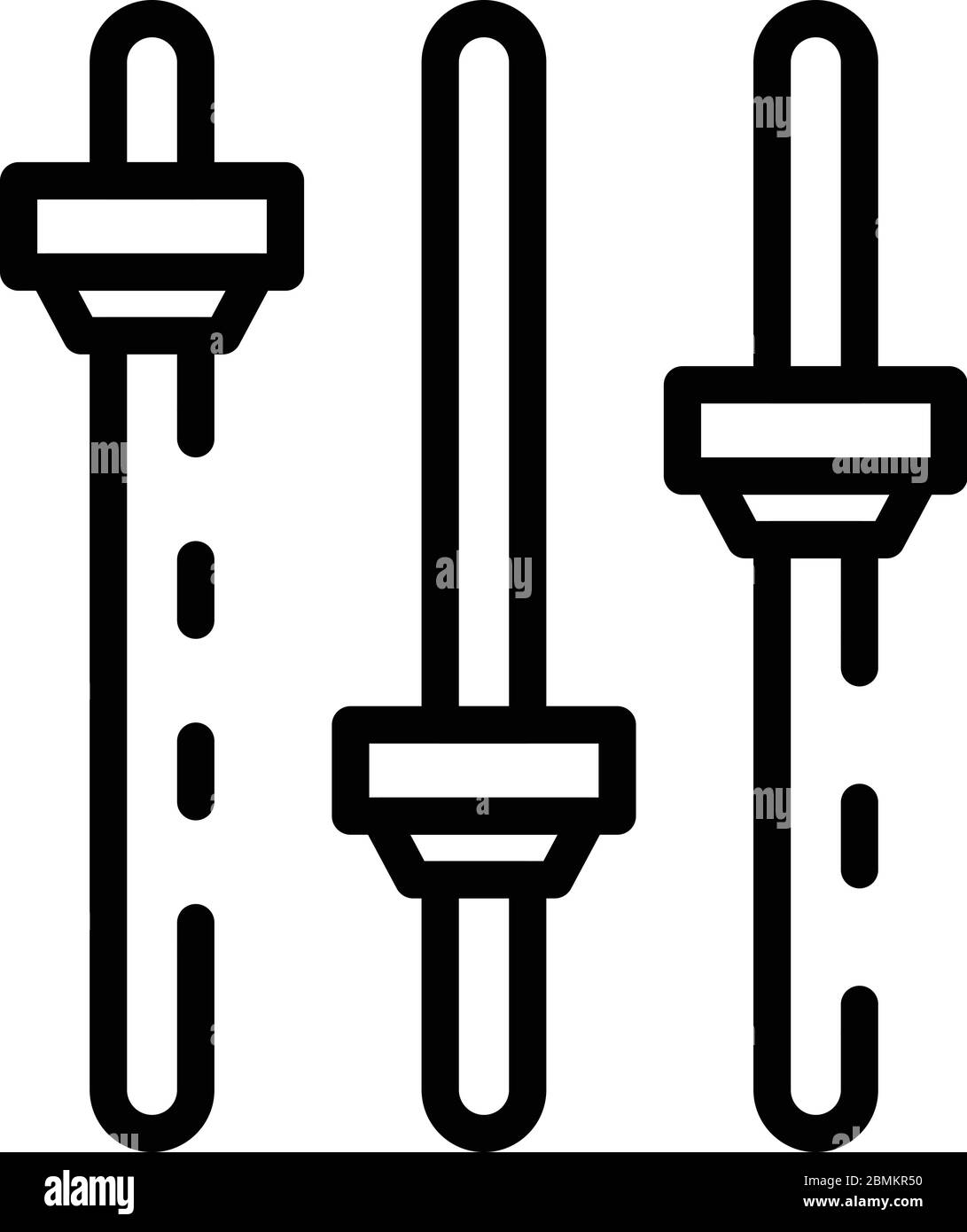 Icona dei pulsanti dell'equalizzatore, stile contorno Illustrazione Vettoriale