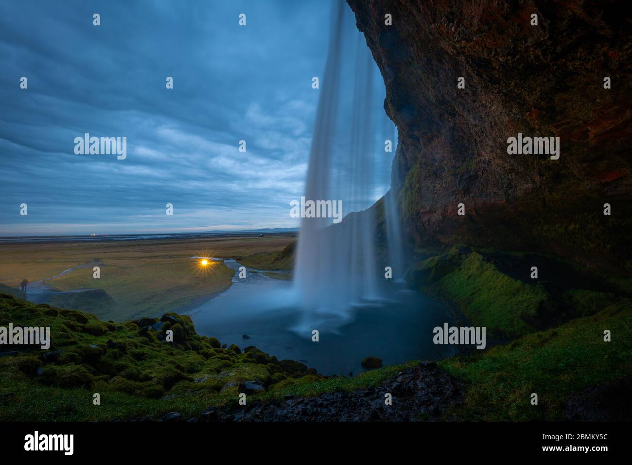 Cascata Seljalandsfoss in Islanda Foto Stock