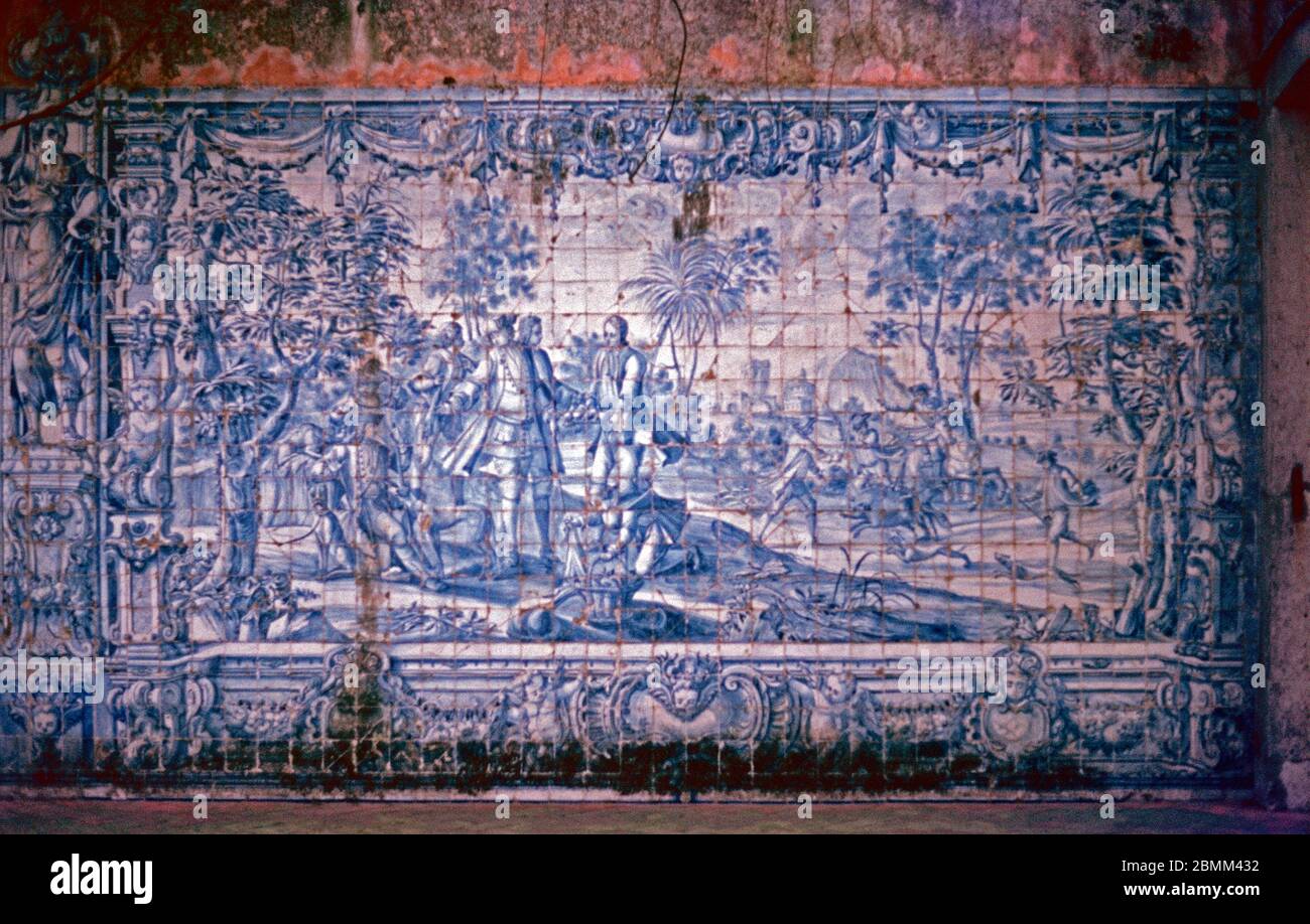 Foto realizzata con piastrelle tradizionali, 06 febbraio 1982, Lisbona, Portogallo Foto Stock