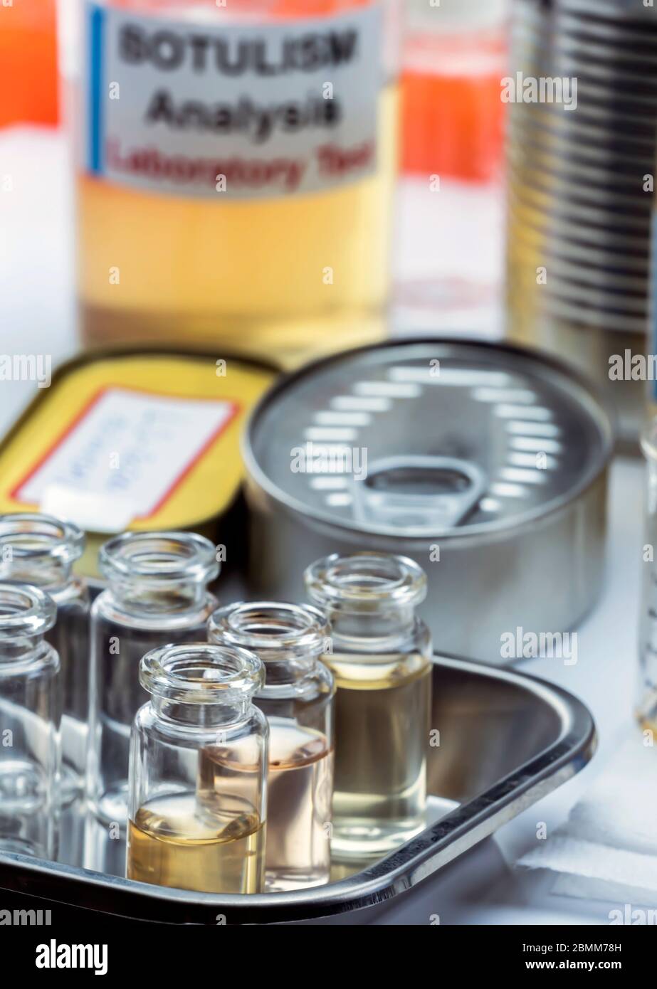 Botulismo campioni in laboratorio, immagine concettuale Foto Stock