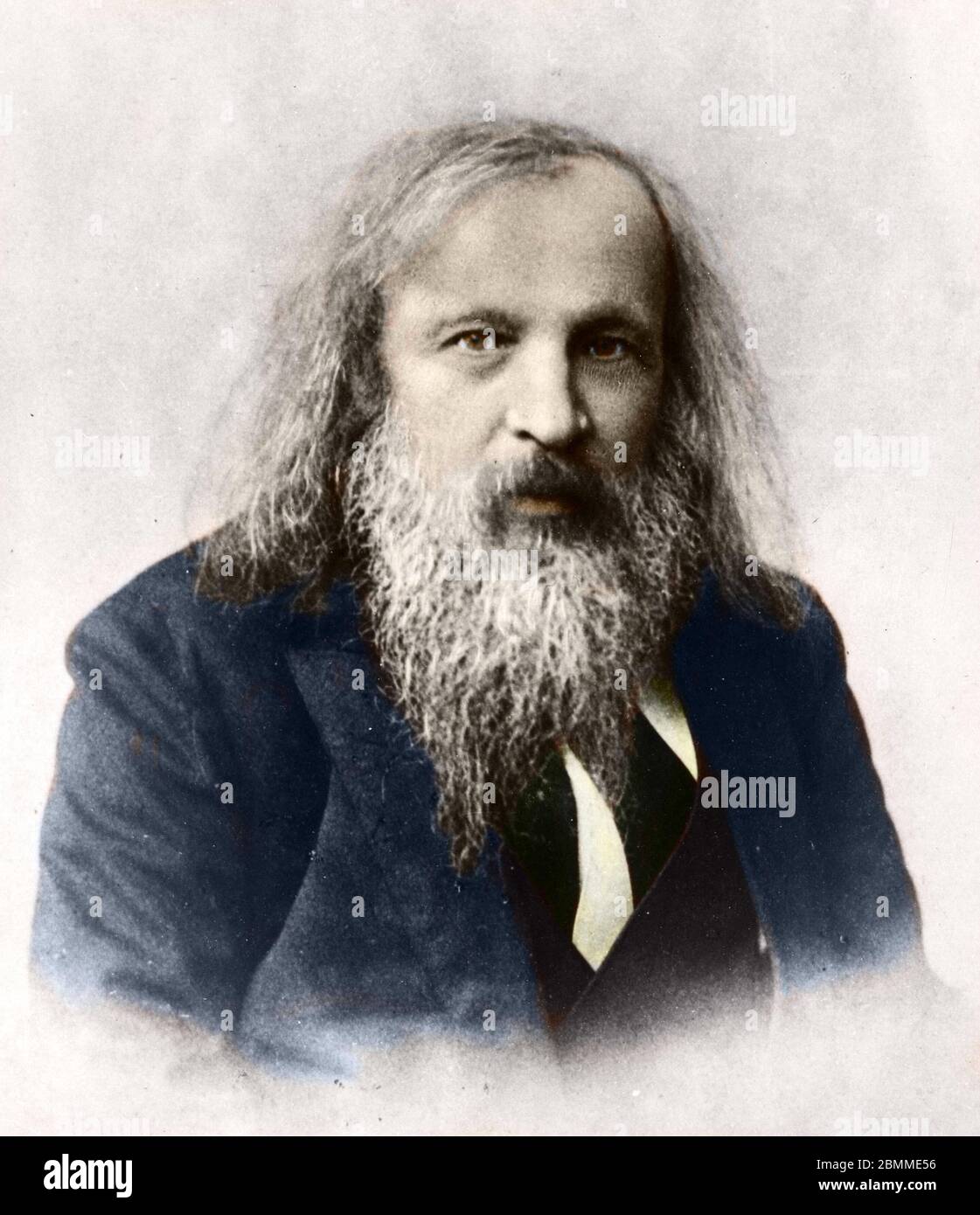 Ritratto di Dimitri Ivanovich Mendeleiev , Mendeliev (ou Dmitri Mendeleev, 1834-1907) : chimico russo Foto Stock
