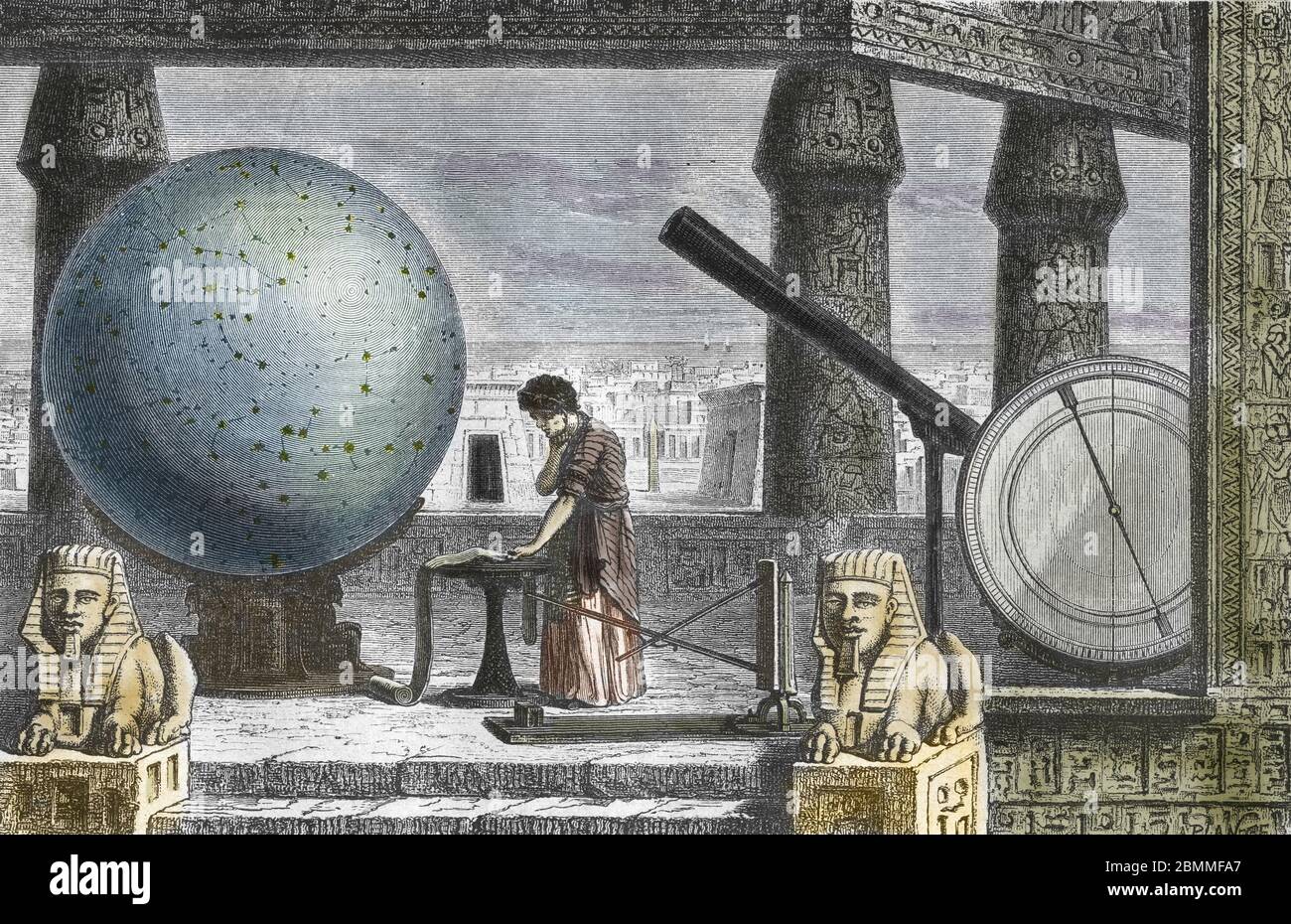 "Representation de Claude Tolemee (90-168) astronome et astrologue dist dans l'observatoire d'Alexandrie, Egypte" (Ritratto dello scienziato greco Claudi Foto Stock