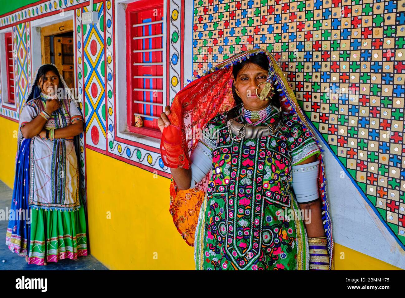 India, Gujarat, Kutch, villaggio di Hodka, gruppo etnico di Meghwal Foto Stock