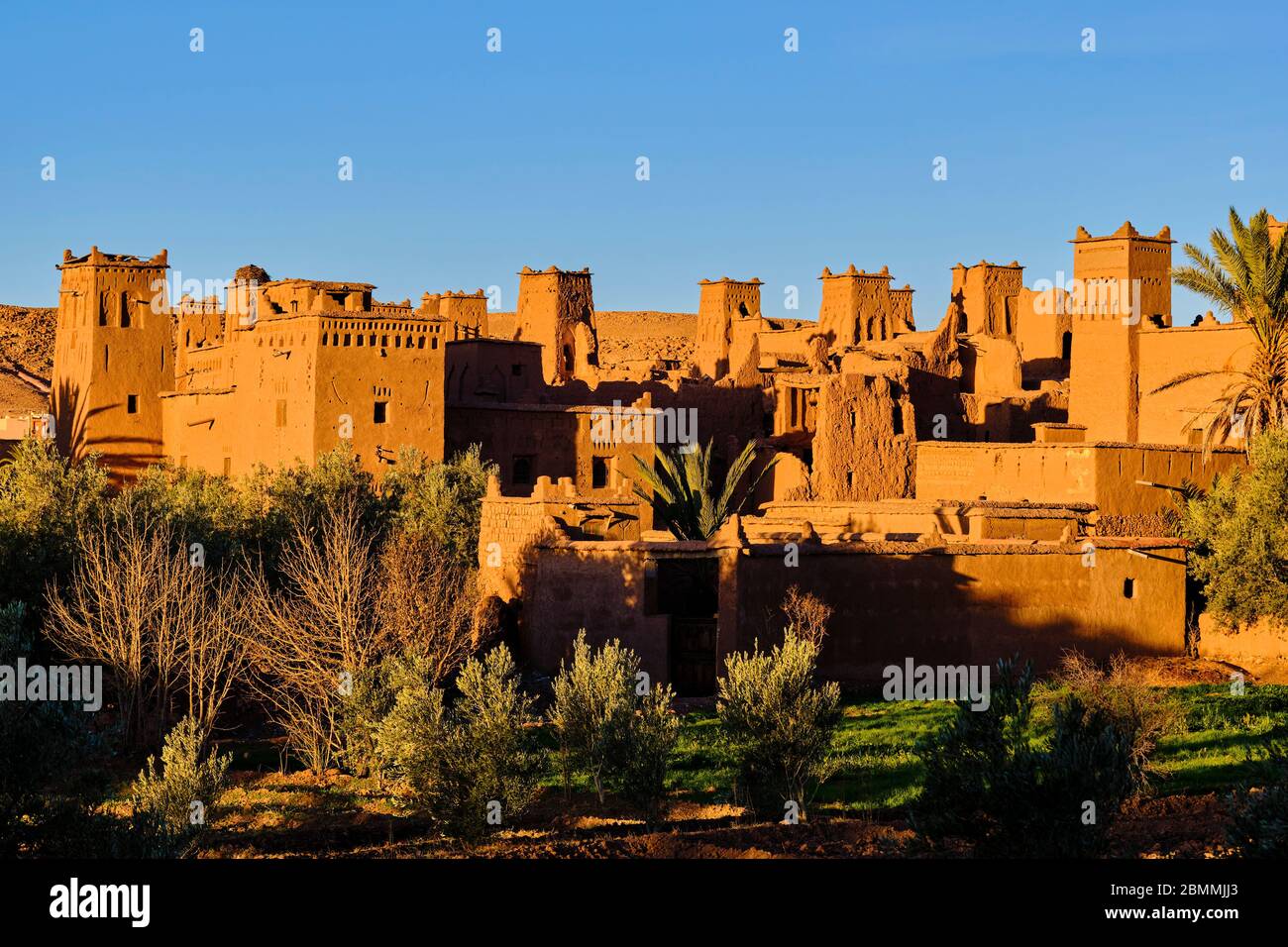 Maroc, Alto Atlante, Vallée du Dadès, Ksar d'Aït-ben-Haddou, classé Patrimoine Mondial de l'Unesco // Marocco, Alto Atlante, Valle del Dades, Ksar di Ait-ben Foto Stock