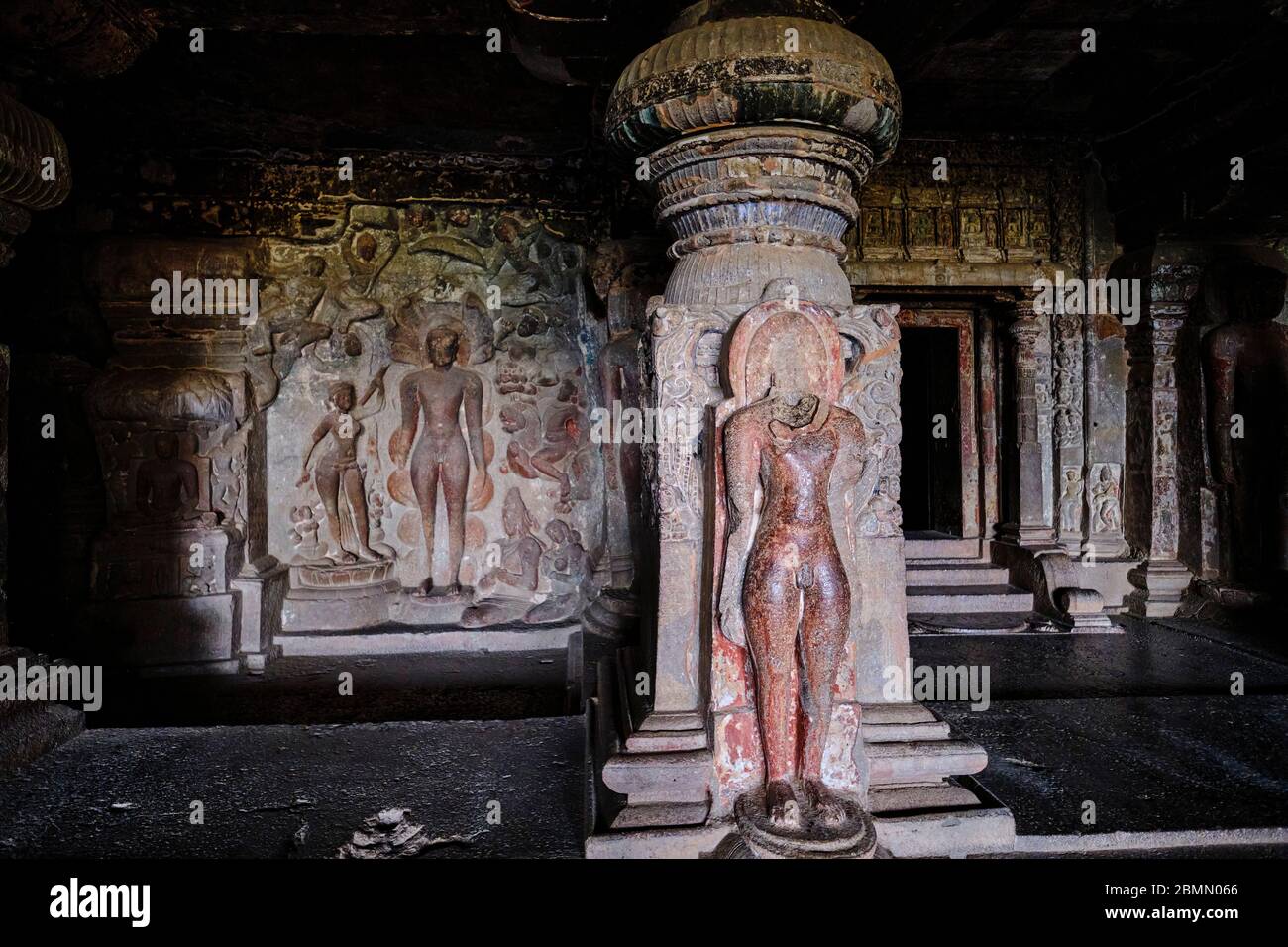 India, Maharashtra, Ellora grotta tempio, Patrimonio dell'Umanità dell'UNESCO, grotta N°32 Foto Stock