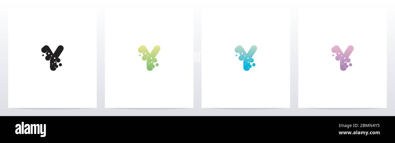 Bolla di sapone sul logo lettera Design Y Illustrazione Vettoriale