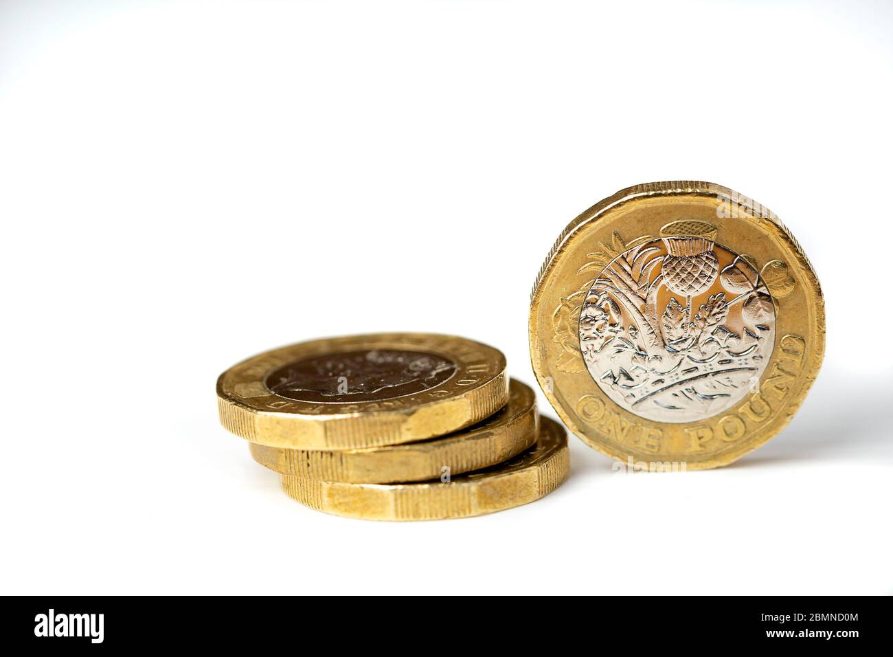 British One Pound Coins: £1 monete sterlina Foto Stock