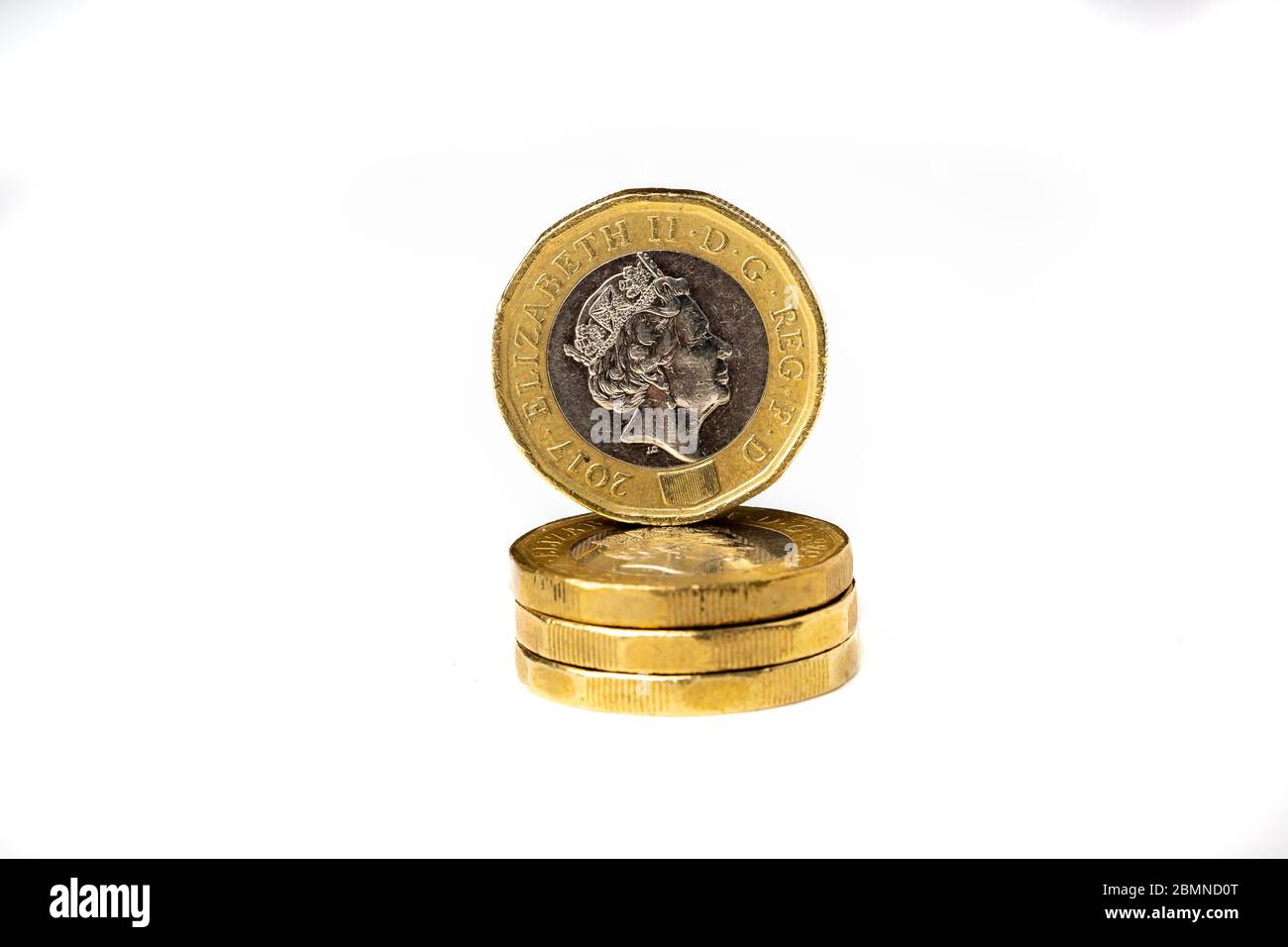 British One Pound Coins: £1 monete sterlina Foto Stock