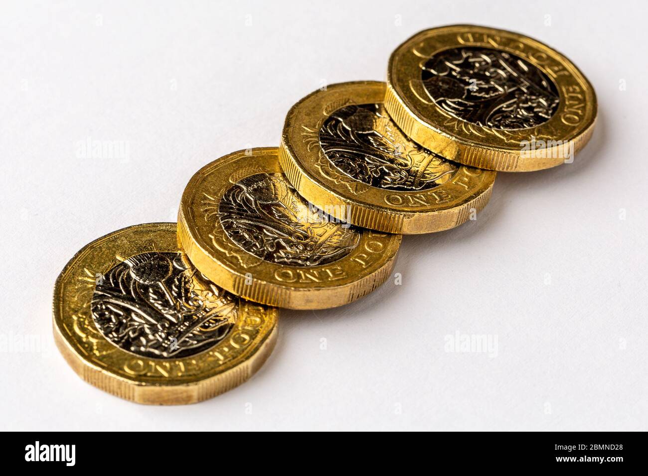 British One Pound Coins: £1 monete sterlina Foto Stock