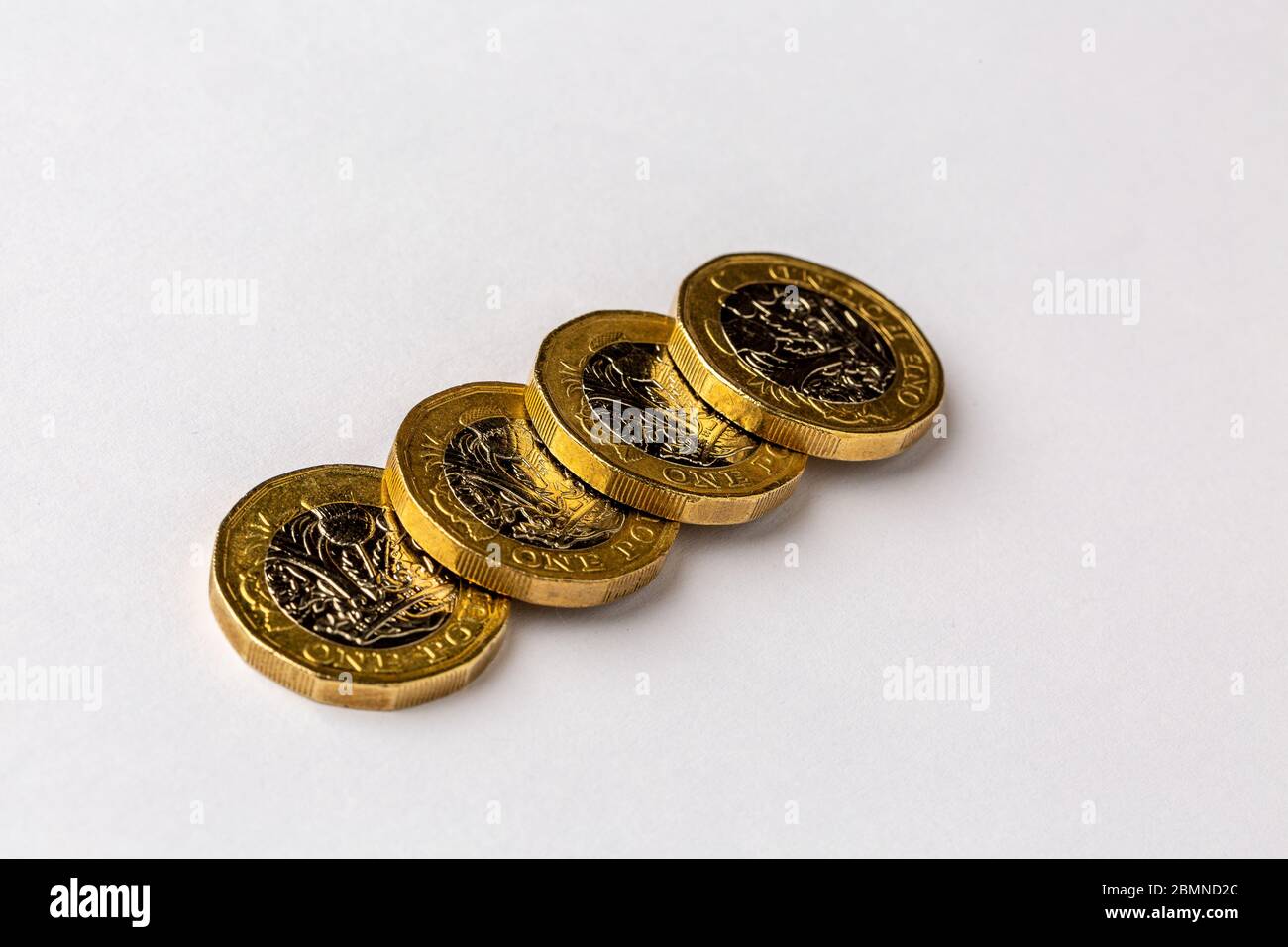 British One Pound Coins: £1 monete sterlina Foto Stock