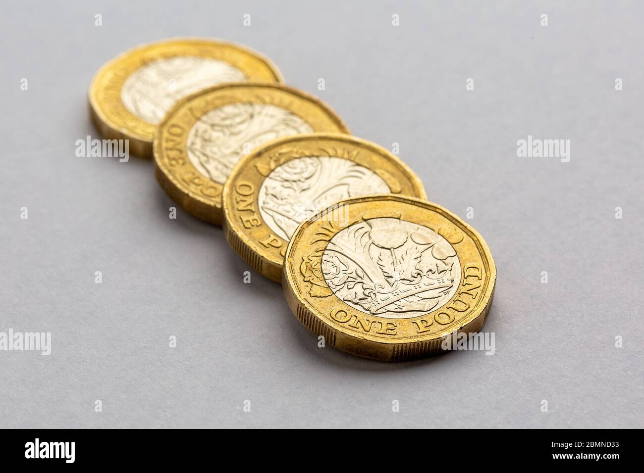 British One Pound Coins: £1 monete sterlina Foto Stock