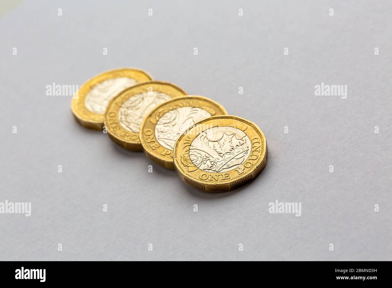 British One Pound Coins: £1 monete sterlina Foto Stock